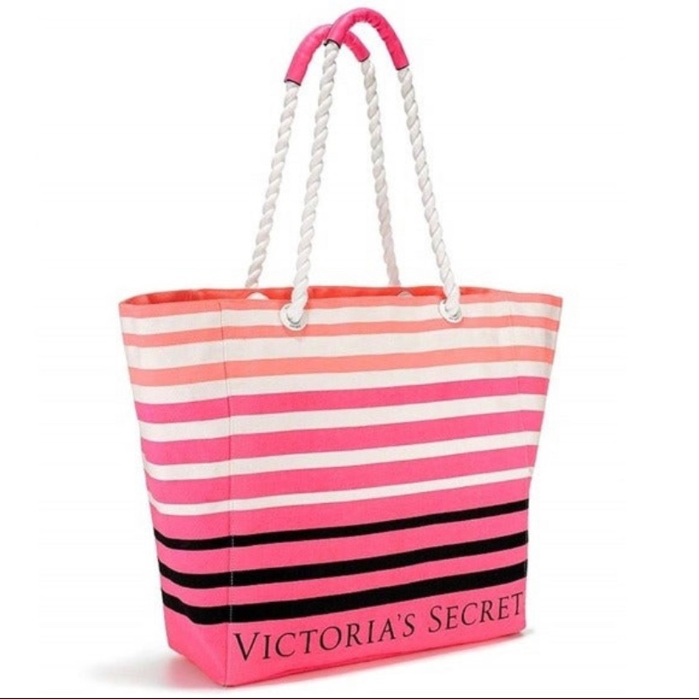 Victoria’s Secret pink stripe beach bag